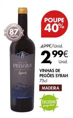 Pingo Doce VINHAS DE PEGÕES SYRAH promoção