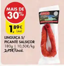Pingo Doce LINGUIÇA S/ PICANTE SALSIÇOR promoção