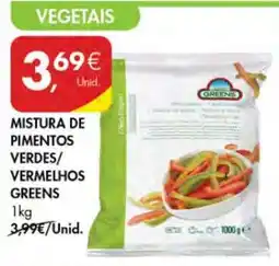 Pingo Doce MISTURA DE PIMENTOS VERDES/VERMELHOS GREENS promoção