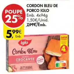 Pingo Doce Cordon Bleu de Porco Iglo promoção