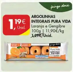 Pingo Doce Argolinhas Integrais Pura Vida promoção