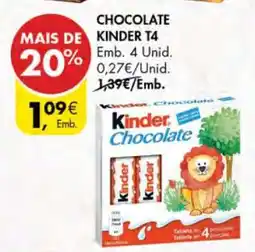 Pingo Doce CHOCOLATE KINDER T4 promoção