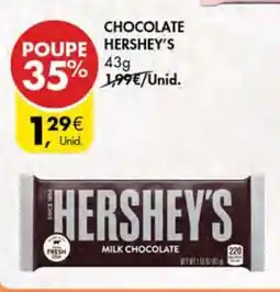 Pingo Doce CHOCOLATE HERSHEY’S 43g promoção