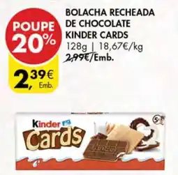 Pingo Doce Bolacha Recheada de Chocolate Kinder Cards promoção