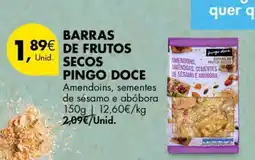 Pingo Doce Barras de Frutos Secos Pingo Doce promoção