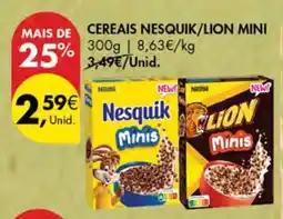 Pingo Doce Cereais Nesquik/Lion Mini promoção