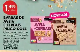 Pingo Doce Barras de Aveia e Cereais Pingo Doce promoção