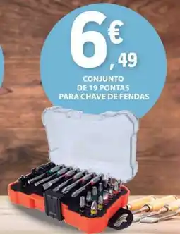 E.Leclerc Conjunto de 19 Pontas para Chave de Fendas promoção