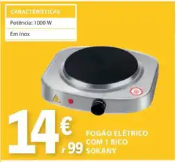 E.Leclerc Fogão Elétrico com 1 Bico Sokany promoção