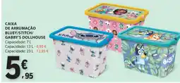 E.Leclerc Caixa de Arrumação Bluey/Stitch/Gabby's Dollhouse promoção