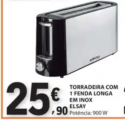 E.Leclerc Torradeira com 1 Fenda Longa em Inox ELSAY promoção