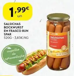 Spar Salsichas bockwurst em frasco 8un spar promoção