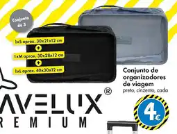 TEDi Conjunto de organizadores de viagem preto, cinzento, cada promoção