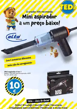 TEDi Mini aspirador 4 em 1 promoção