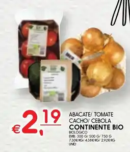 Meu Super Abacate/ tomate cacho/ cebola continente bio promoção