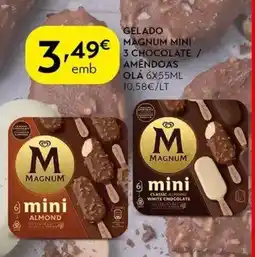 Spar Gelado magnum mini 3 chocolate / amendoas olá 6x55ml promoção
