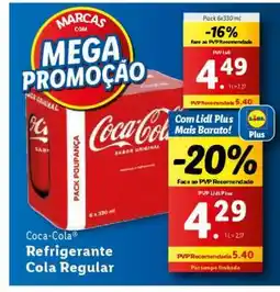 Lidl Coca-Cola Refrigerante Cola Regular promoção