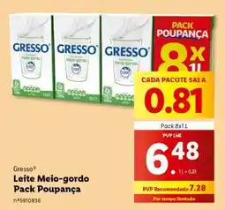 Lidl Gresso Leite Meio-gordo Pack Poupança promoção