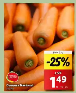 Lidl Cenoura Nacional promoção
