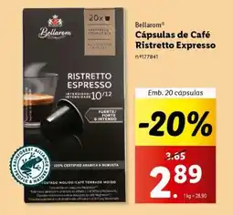 Lidl Bellaron Cápsulas de Café Ristretto Expresso promoção