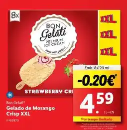 Lidl Bon Gelati Gelado de Morango Crisp XXL promoção