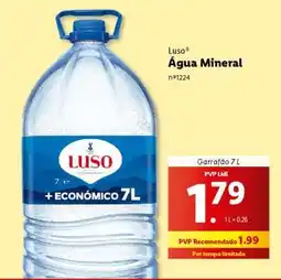 Lidl Luso Água Mineral promoção