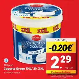 Lidl Milbona Iogurte Grego 10%/2% XXL promoção