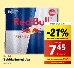 Lidl Red Bull Bebida Energética promoção