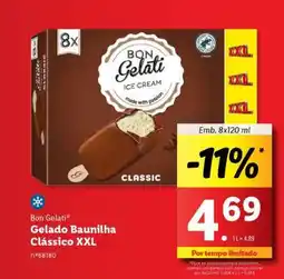 Lidl Bon Gelati Gelado Baunilha Clássico XXL promoção