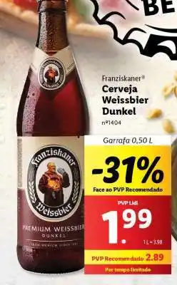 Lidl Franziskaner Cerveja Weissbier Dunkel promoção