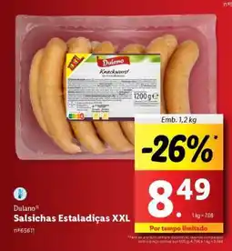 Lidl Dulano Salsichas Estaladiças XXL promoção