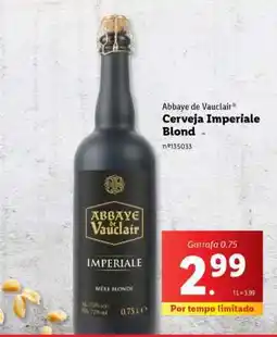 Lidl Abbaye de Vauclair Cerveja Imperiale Blond promoção