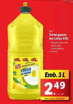 Lidl W5 Detergente da Loiça XXL promoção