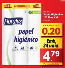 Lidl Floralys Papel Higiénico 2 Folhas XXL promoção