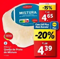 Lidl Milbona Queijo de Prato de Mistura promoção