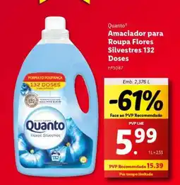 Lidl Quanto Amaciador para Roupa Flores Silvestres 132 Doses promoção