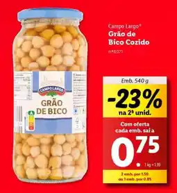 Lidl Campo Largo Grão de Bico Cozido promoção