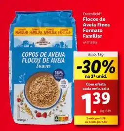 Lidl Crownfield Flocos de Aveia Finos Formato Familiar promoção