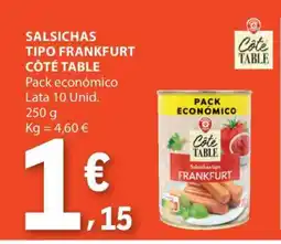 E.Leclerc Salsichas Tipo Frankfurt Côté Table promoção