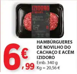 E.Leclerc Hambúrgueres de Novilho do Cachaço e Acém Izidoro promoção