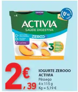 E.Leclerc Iogurte Zerooo Activia Pêssego promoção