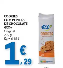 E.Leclerc Cookies com pepitas de chocolate €co+ promoção