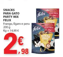 E.Leclerc SNACKS PARA GATO PARTY MIX FELIX promoção