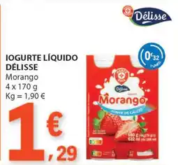 E.Leclerc Iogurte Líquido Délisse Morango promoção