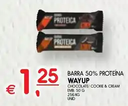Meu Super Barra 50% proteína wayup chocolate/ cookie & cream promoção