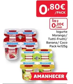 Amanhecer logurte Morango/ Tutti-Frutti/ Banana/ Coco promoção