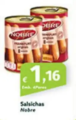 Roque Supermercados Salsichas Nobre promoção
