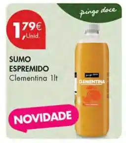 Pingo Doce Sumo Espremido Clementina 1lt promoção