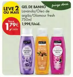 Pingo Doce Gel de Banho Lavanda/Óleo de argão/Glamour fresh 750ml promoção