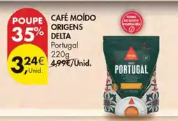 Pingo Doce CAFÉ MOÍDO ORIGENS DELTA promoção